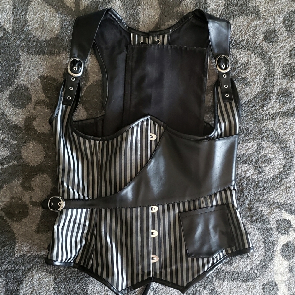 Large "Gothic Jailer" Striped Corset